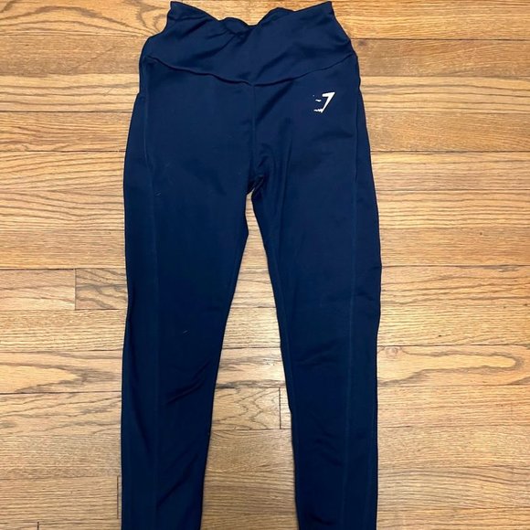 Gymshark  Training Graphic Leggings- Navy - Size XS - Picture 1 of 11